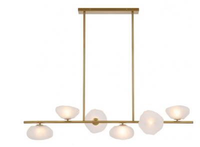 ZECCA 6 LIGHT LINEAR PENDANT ANTIQUE GOLD